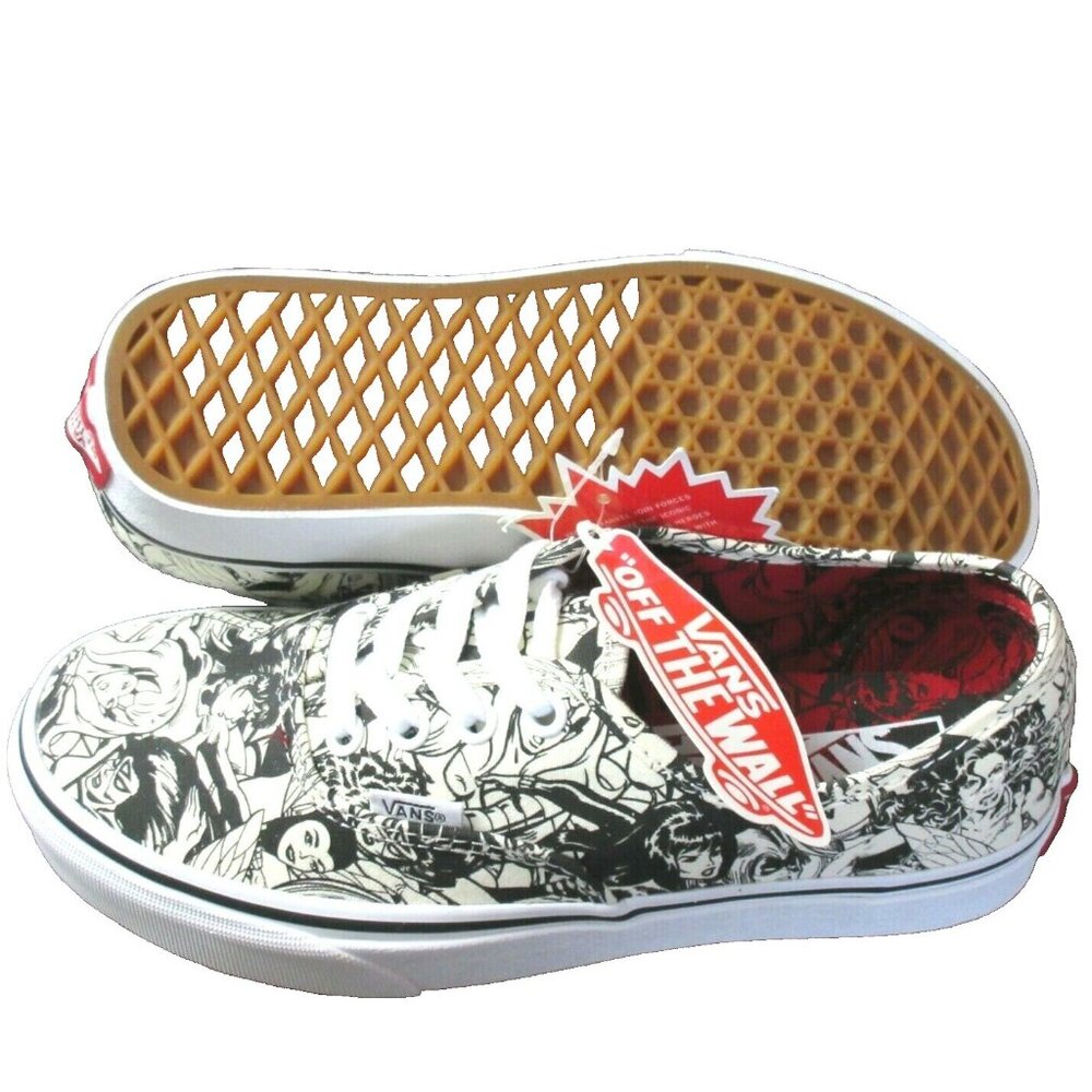 Vans x Marvel Authentic Women's canvas shoes Black White Multi Size 5.5 NIB - Picture 4 of 6